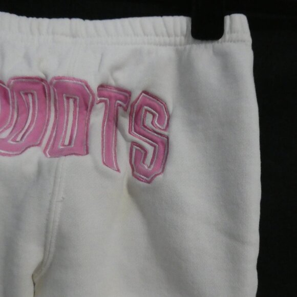 ROOTS 73 | 8.5 inch measured waist | White Sweatpants | Pink Roots Back *stains - Picture 10 of 15